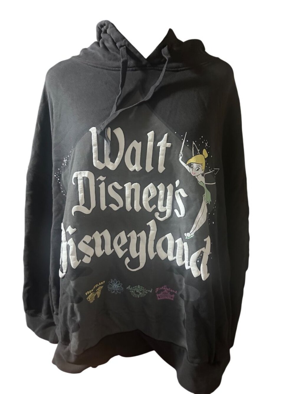 Disney 100 cotton Walt Disney's Disney Land Tinkerbell black hoodie size 1X